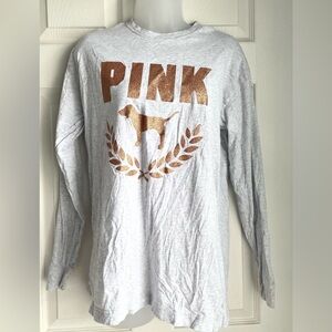 PINK Long Sleeve T-Shirt Grey